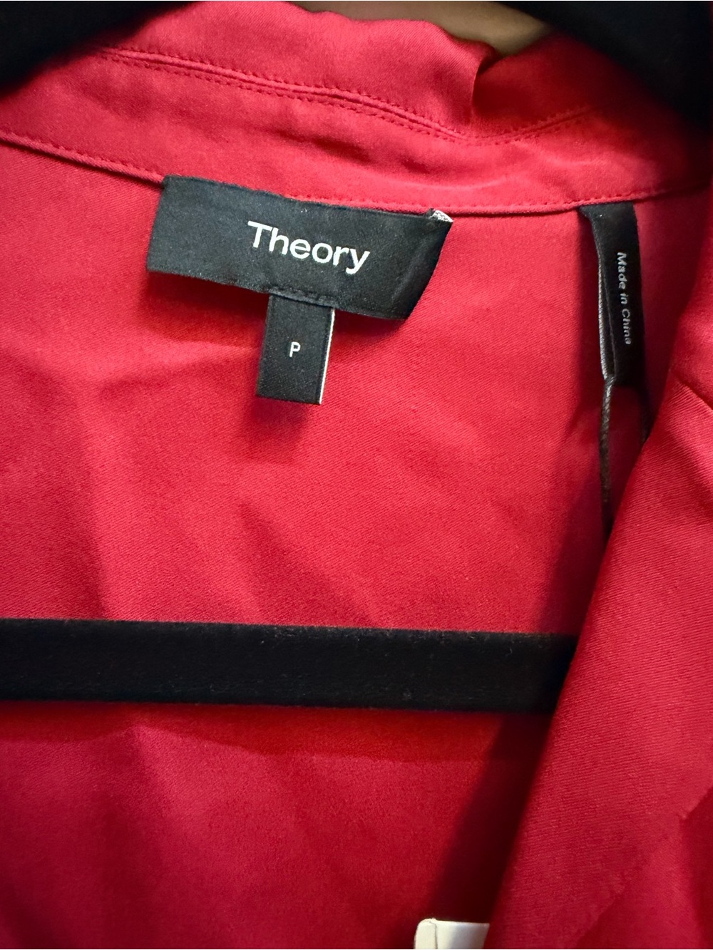 Theory Sleeveless Button-Down Top in Raspberry Red - Picture 2 of 7